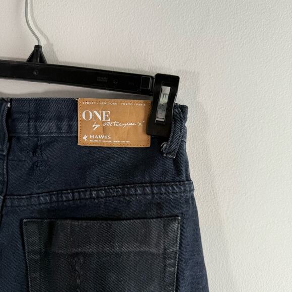 One Teaspoon Hawks Black Distressed High Rise Twisted Cuff Denim Shorts 26 - Picture 6 of 8